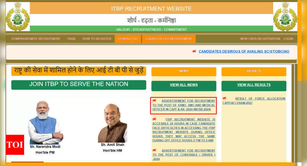 ITBP CAPF Medical Officer Recruitment 2024: Notification for 345 vacancies released at recruitment.itbpolice.nic.in; application from Oct 16