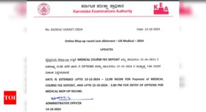 Karnataka NEET UG 2024 counselling mop-up round seat allotment date extended: Check important details here