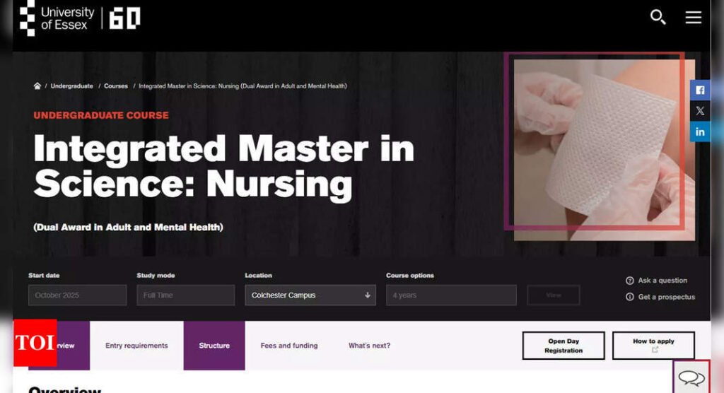 University of Essex Launches Integrated Masters in Nursing: Eligibility, Course Structure, Fee, and More