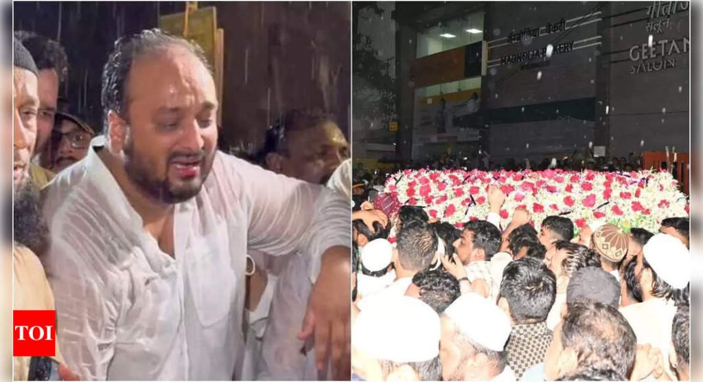 Baba Siddique funeral: Zeeshan Siddique cries inconsolably during Namaz-e-Janaza