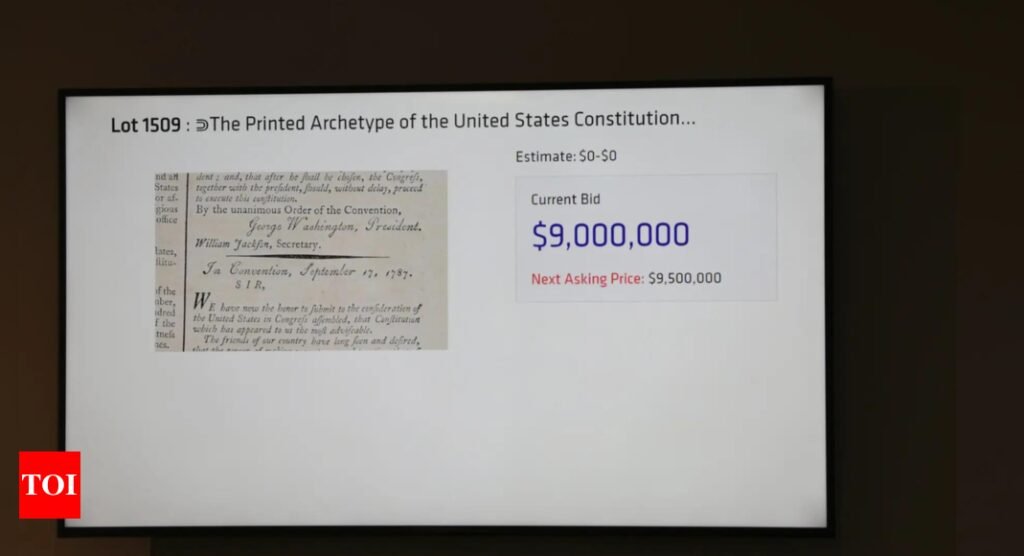 Centuries old copy of US Constitution sells for $9 million at North Carolina auction