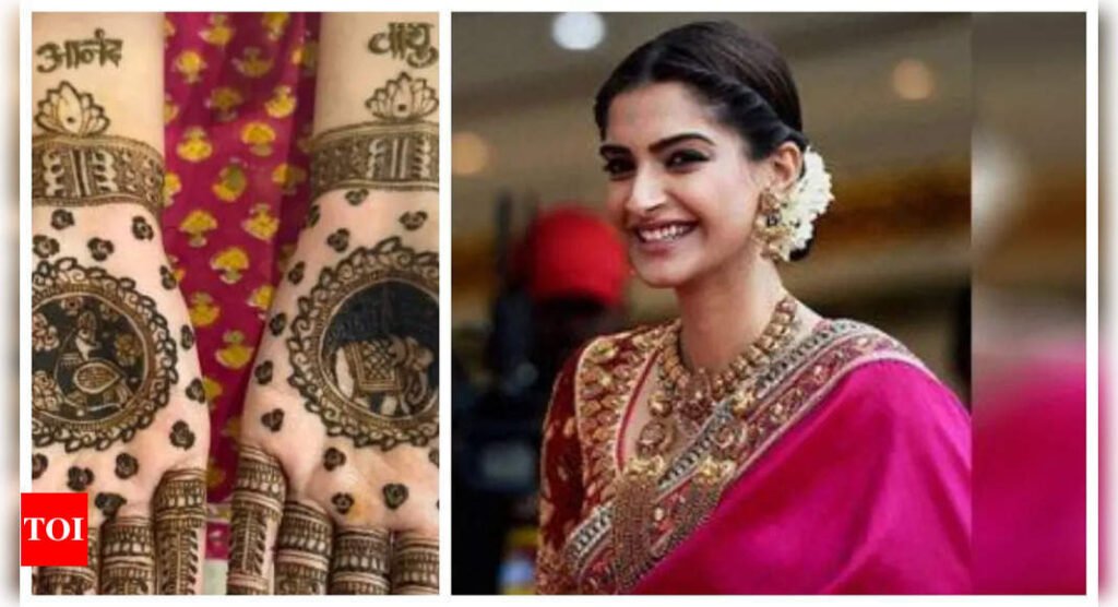 Karwa Chauth 2024: Sonam Kapoor shares a glimpse of her mehendi featuring Anand and Vayu's names: 'I don't fast FYI but...' - See photos |