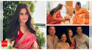 Katrina Kaif exudes desi vibes as she shares heartwarming photos with Vicky Kaushal and his family celebrating Karwa Chauth |