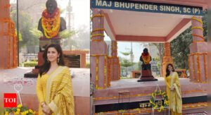 Nimrat Kaur unveils a war memorial dedicated to her father on the occasion of his 72nd birth anniversary | Hindi Movie News