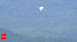 North Korean balloon filled with trash drops on South Korean Presidential compound