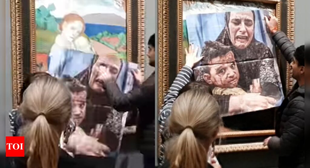 Picasso: Activists replace Picasso’s 'Motherhood' painting with Gaza image to protest UK support for Israel