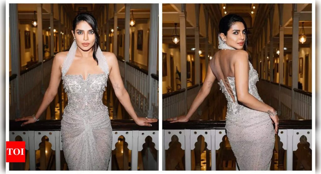 Priyanka Chopra dazzles in a shimmery Tarun Tahiliani gown for 'Paani' screening; fans call 'jiju' Nick Jonas a lucky man |