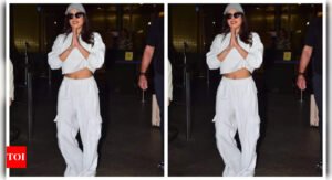 Priyanka Chopra greets paps with a namaste as she arrives in India- Watch video | Hindi Movie News