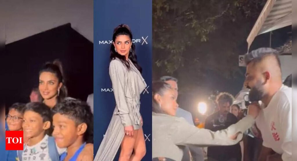 Priyanka Chopra signs a fanboy's t-shirt, poses with kids at an event; netizens call her 'a superstar who's here to show everyone how it's done' - VIDEO