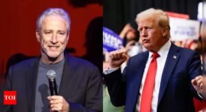 'Save democracy, give him the job': Jon Stewart on Donald Trump's McDonald's Visit