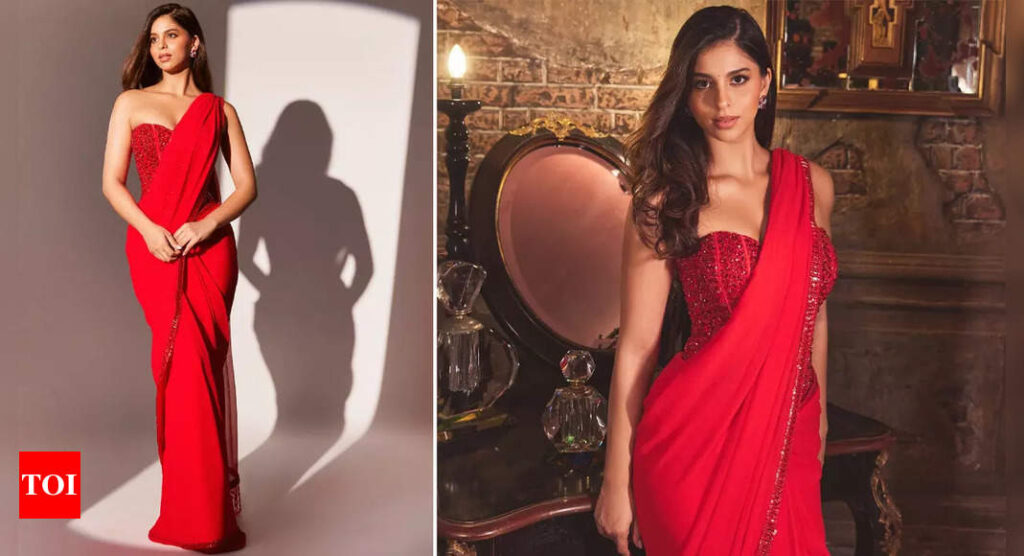 Suhana Khan paints the town in red in a stunning saree, Aryan Khan’s rumoured GF Larissa Bonesi reacts