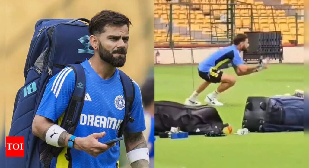 Virat Kohli's stunning diving catch steals the show in the nets ahead of first IND vs NZ Test. WATCH | Cricket News