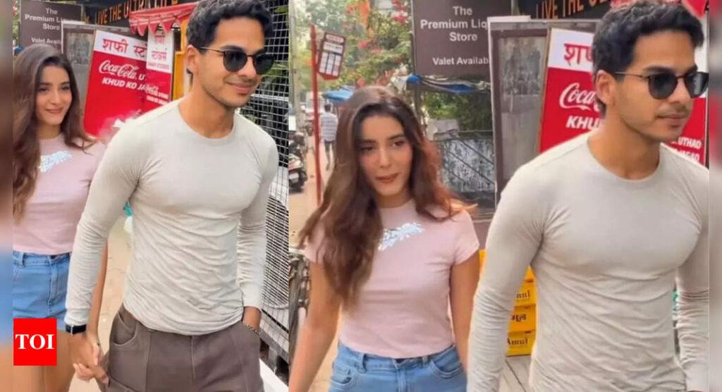 Watch: Ishaan Khatter holds rumored girlfriend Chandni Bainz' hand as they step out for lunch date | Hindi Movie News