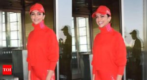 Watch: When Deepika Padukone turned heads in an all-red airport look | Hindi Movie News