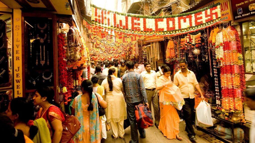 Diwali bank holiday schedule: File image of shoppers in Delhi's Chandni Chowk market during Diwali. Customers should note the days that banks will be closed and plan for financial requirements.