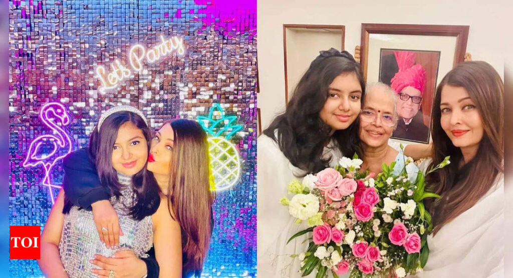 Aishwarya Rai Bachchan gives fans a sneak peek into Aaradhya's golden-themed birthday party - See photos | Hindi Movie News