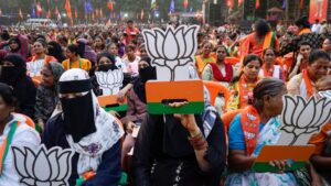 Election Results 2024: Muslim supporters of BJP attended the public rally in Ghatkopar where the Union Home Minister Amit Shah addressed a public rally in Ghatkopar East, Mumbai, as part of the election campaign for Mahayuti Mumbai, India. Nov 12, 2024