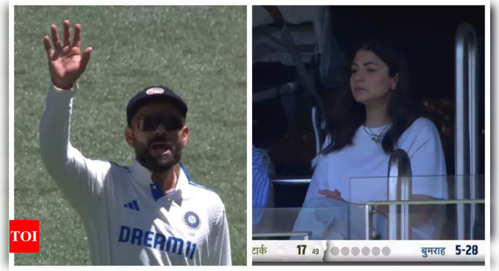 Anushka Sharma cheers for Virat Kohli at the India vs Australia Perth Test: video inside | Hindi Movie News