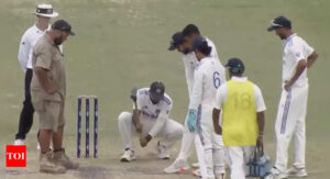 Mukesh Kumar assists groundsman with pitch repairs during IND-A vs AUS-A 'unofficial' Test. WATCH | Cricket News