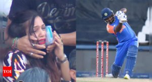 Sanju Samson's massive six leaves female fan in tears, video goes viral | Cricket News