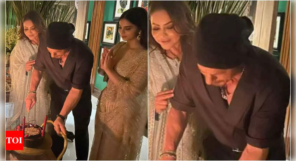 Shah Rukh Khan cuts his birthday cake with wife Gauri Khan and daughter Suhana Khan by his side, Gauri shares heartwarming family moment from last night's celebration | Hindi Movie News