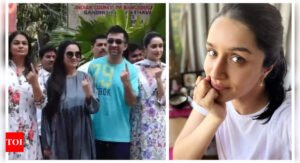 Shraddha Kapoor gets mobbed for selfies by polling booth workers as she steps out to vote in Maharashtra elections 2024 |