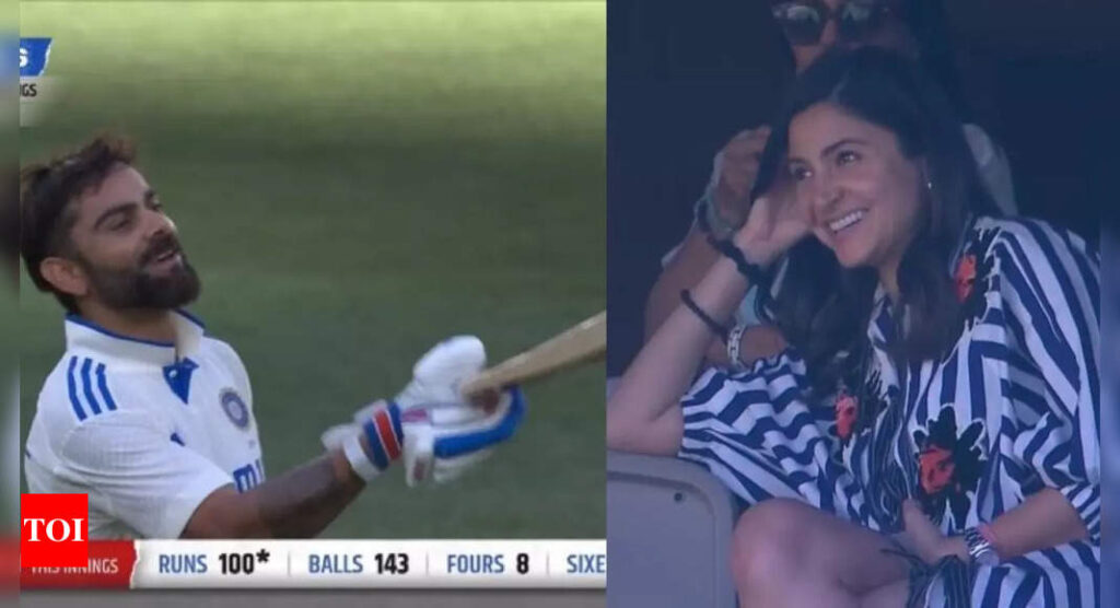 Virat Kohli throws a flying kiss to Anushka Sharma after scoring a century, says, 'She's been by my side through thick and thin'; internet reacts - WATCH VIDEO | Hindi Movie News