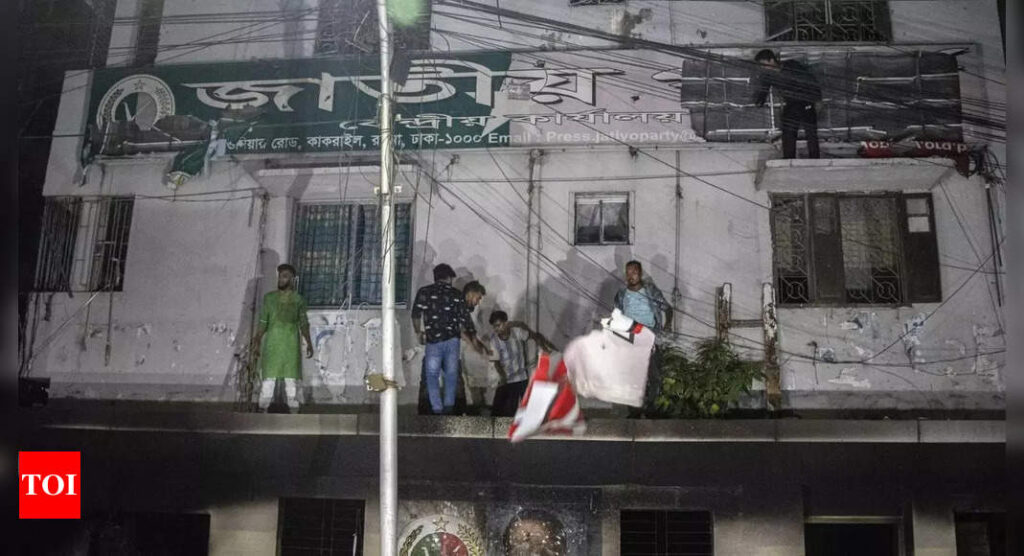 Watch: Office of Sheikh Hasina’s coalition party attacked in Bangladesh, set ablaze