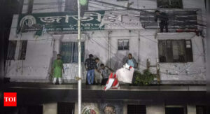 Watch: Office of Sheikh Hasina’s coalition party attacked in Bangladesh, set ablaze