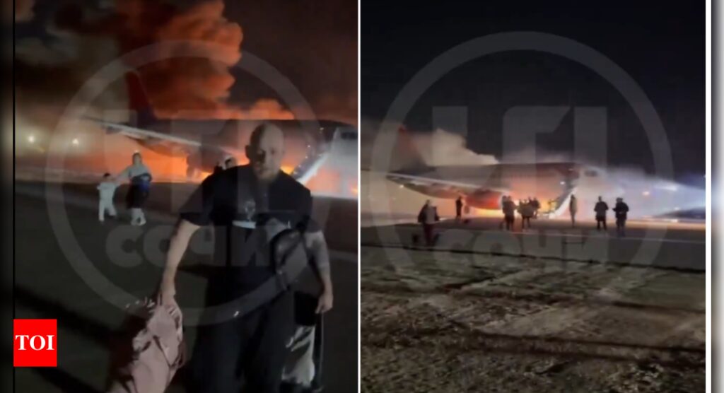 Watch: Terrified passengers flee as Russian jetliner catches fire on Antalya Airport runway