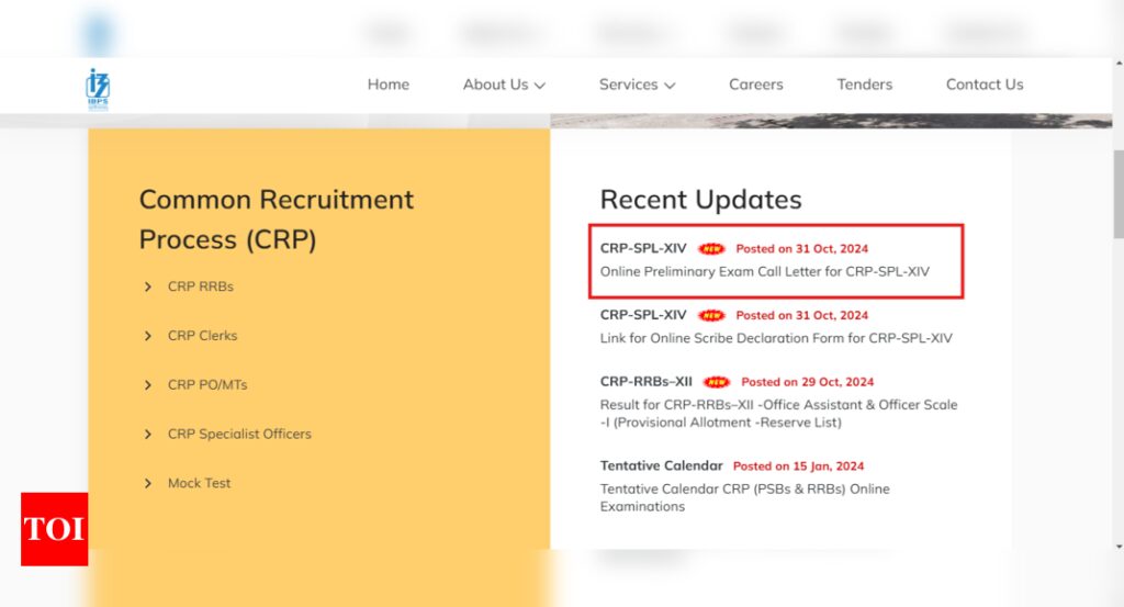 IBPS SO CRP SPL-XIV prelims 2024 admit card out: Check direct link here